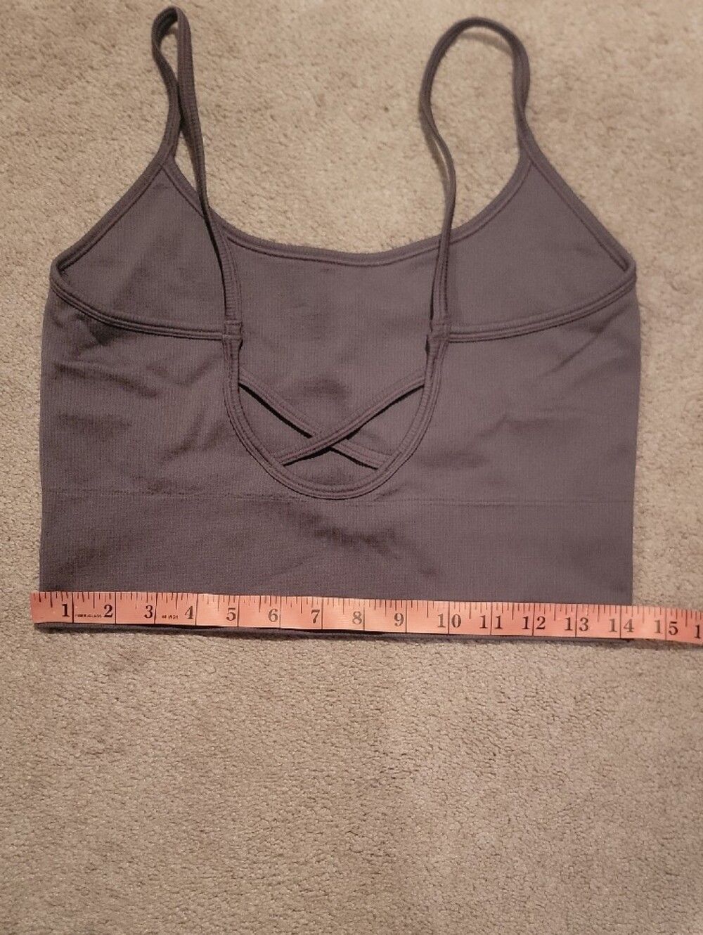 Gray Seamless Ribbed Sports Bra - Picture 3 of 4